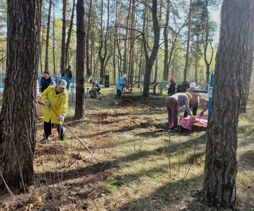 Уроженцы деревни Ивановки брянской Красногорщины порядок на кладбище наводили всем миром